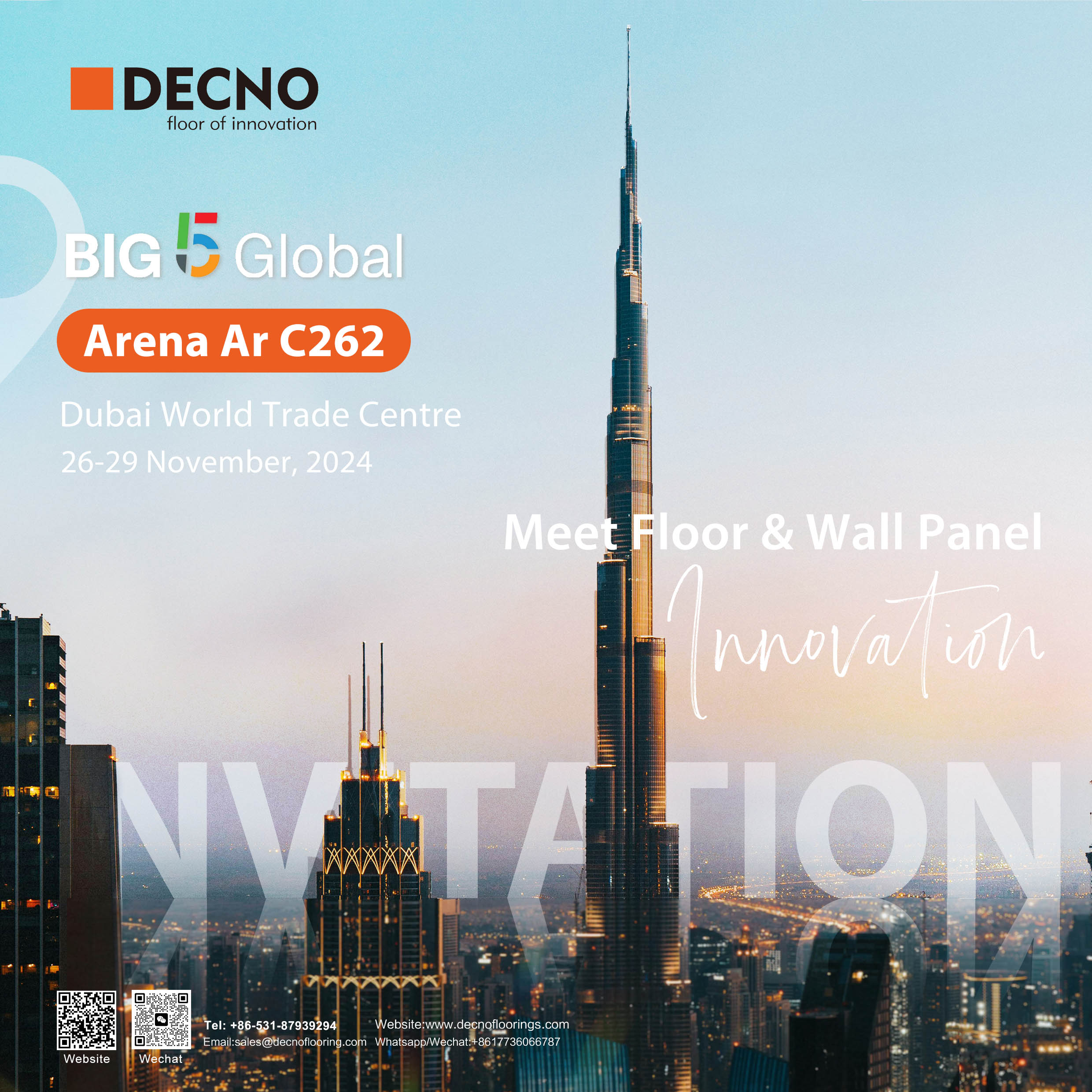 DECNO lance un nouveau panneau de sol et de mur au Big 5 Global 2024