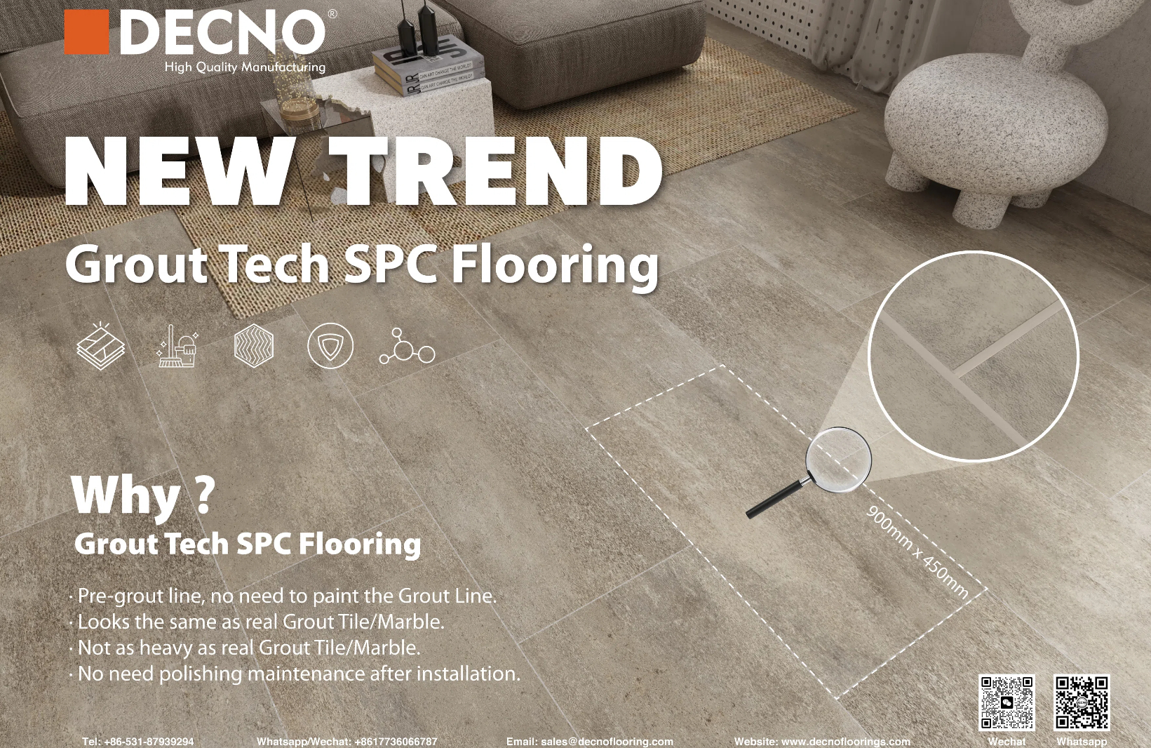 Revêtement de sol Grout Tech SPC｜DECNO
