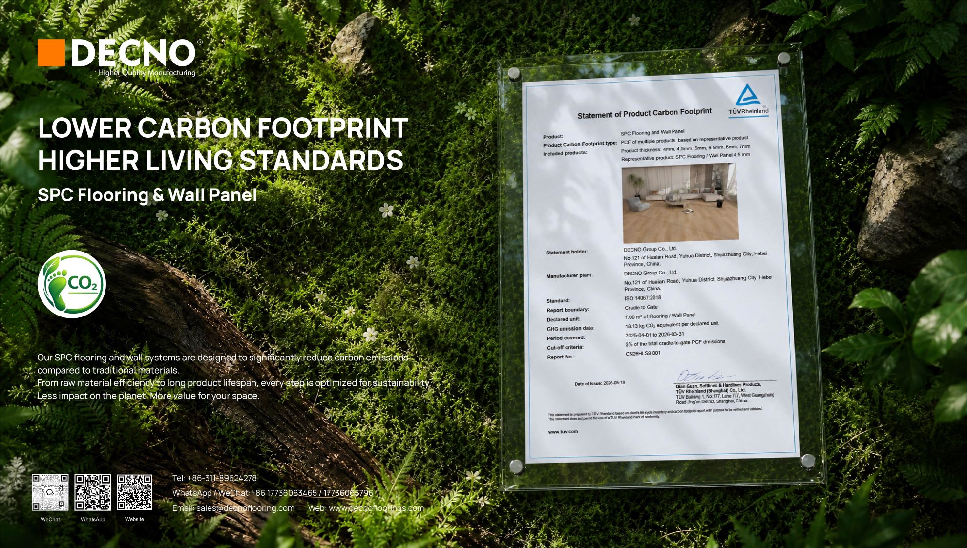 Empreinte Carbone des Revêtements de Sol SPC | Fabricant DECNO Certifié PCF